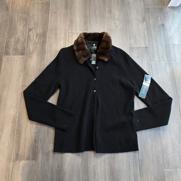 VTG NWT Lauren Ralph Lauren Merino, Cashmere, Angora Rabbit Hair Sweater SZ L - Picture 1 of 8